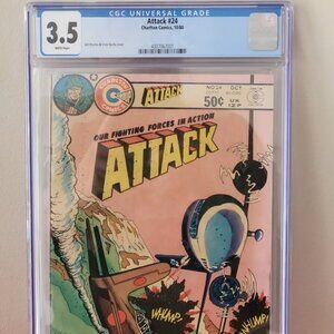 GRADED AND SEALED, VINTAGE 1980, ATTACK COMIC BOOK, ISSUE #24!!!